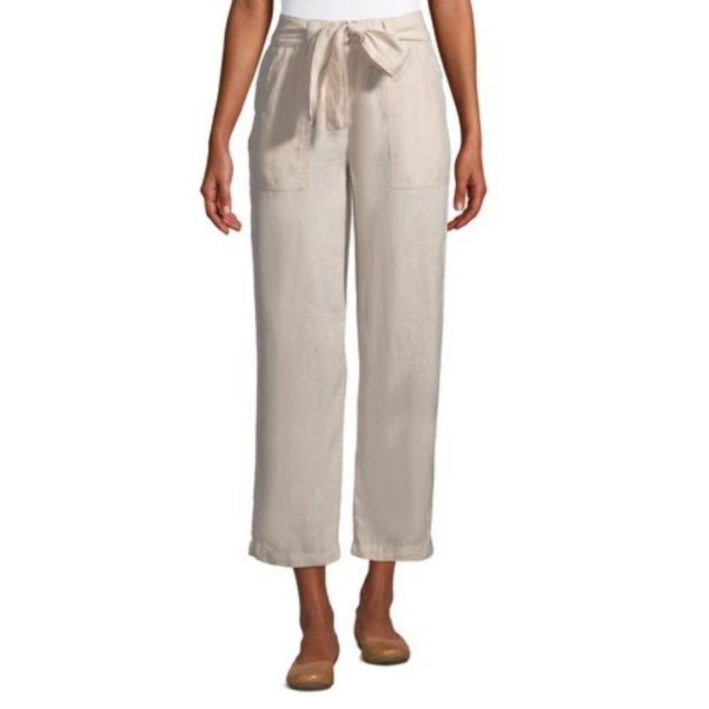 Lands’ End Mid Rise Wide Leg Linen Pants size 16P